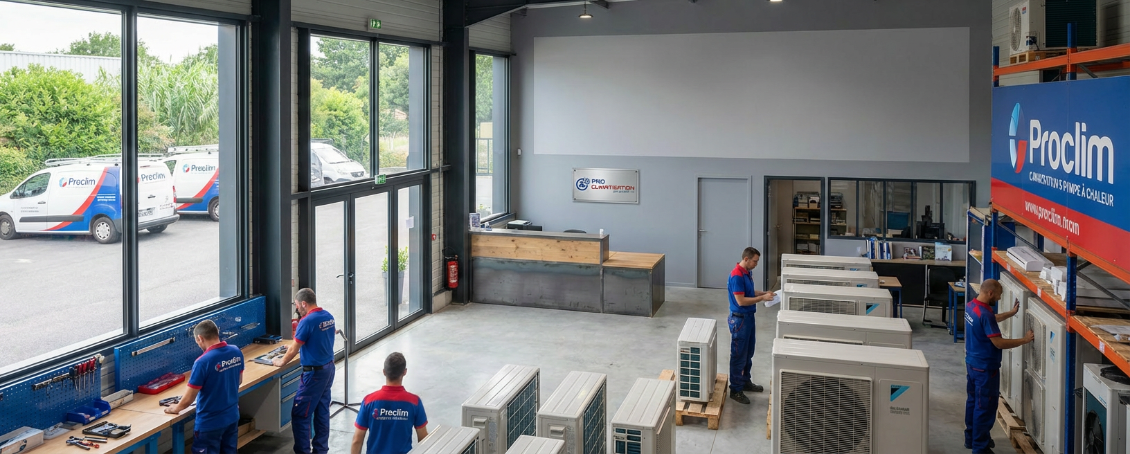 Entrepôt Proclim Bordeaux - stock climatiseurs et pompes à chaleur