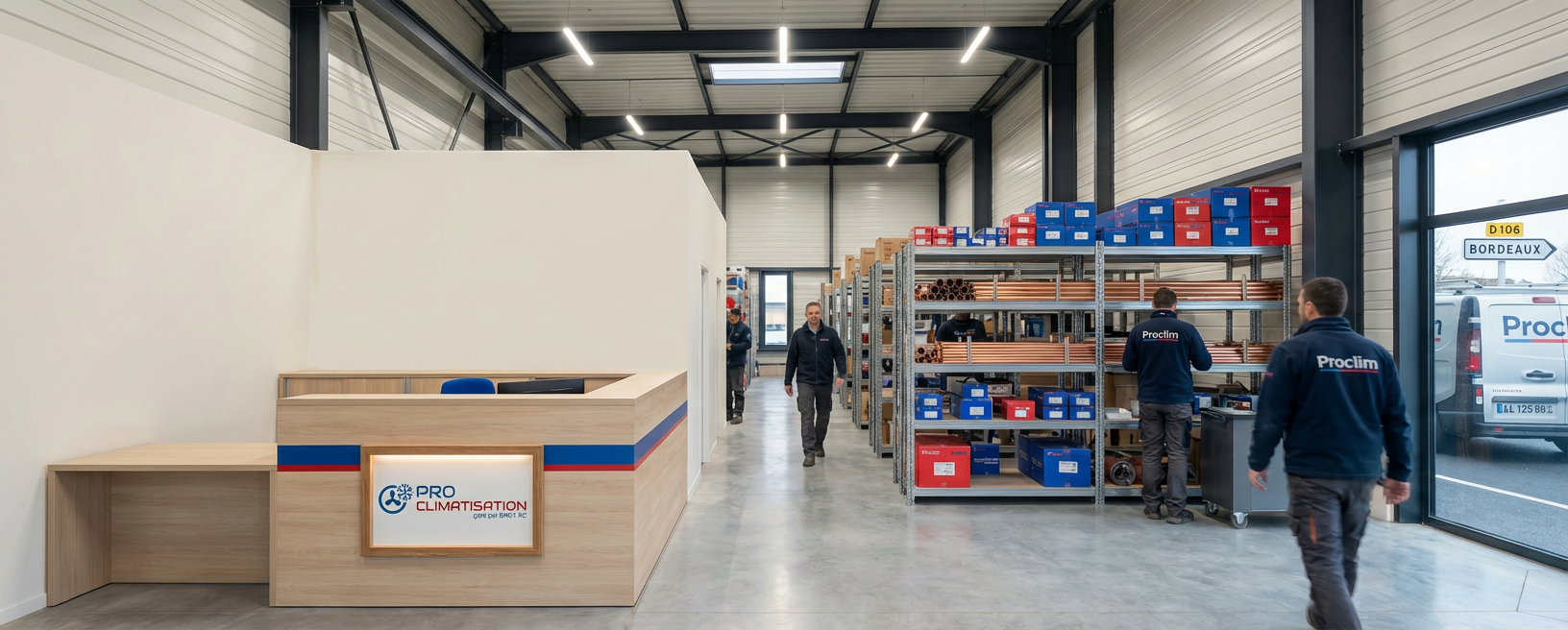 Entrepôt Proclim Bordeaux - chauffe-eau et PAC